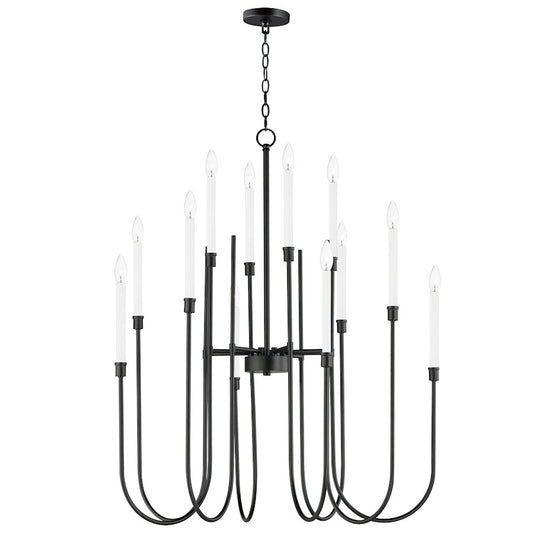 12 Light Chandelier, Black