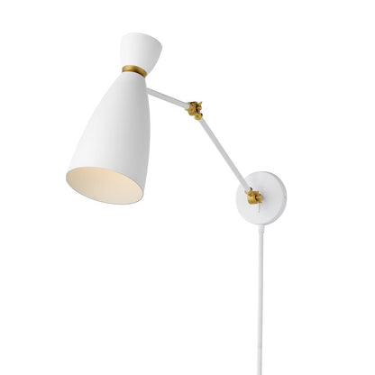 Maxim Lighting Carillon 1 Light Wall Sconce, White/Satin Brass