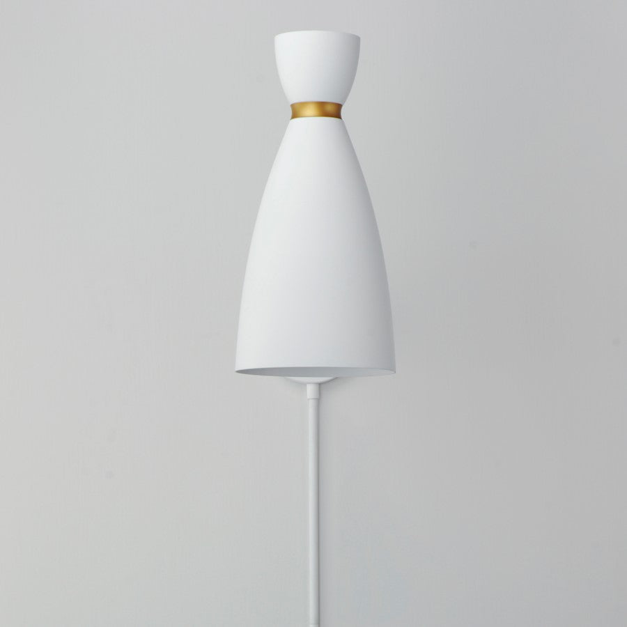 Maxim Lighting Carillon 1 Light Wall Sconce, White/Satin Brass