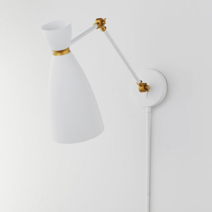 Maxim Lighting Carillon 1 Light Wall Sconce, White/Satin Brass