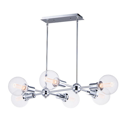 Maxim Lighting Molecule 6 Light Linear Pendant, P.Chrome