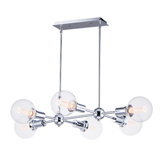 Maxim Lighting Molecule 6 Light Linear Pendant, P.Chrome