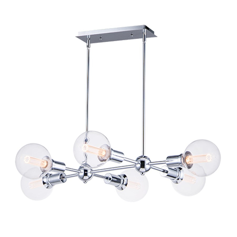 Maxim Lighting Molecule 6 Light Linear Pendant, P.Chrome