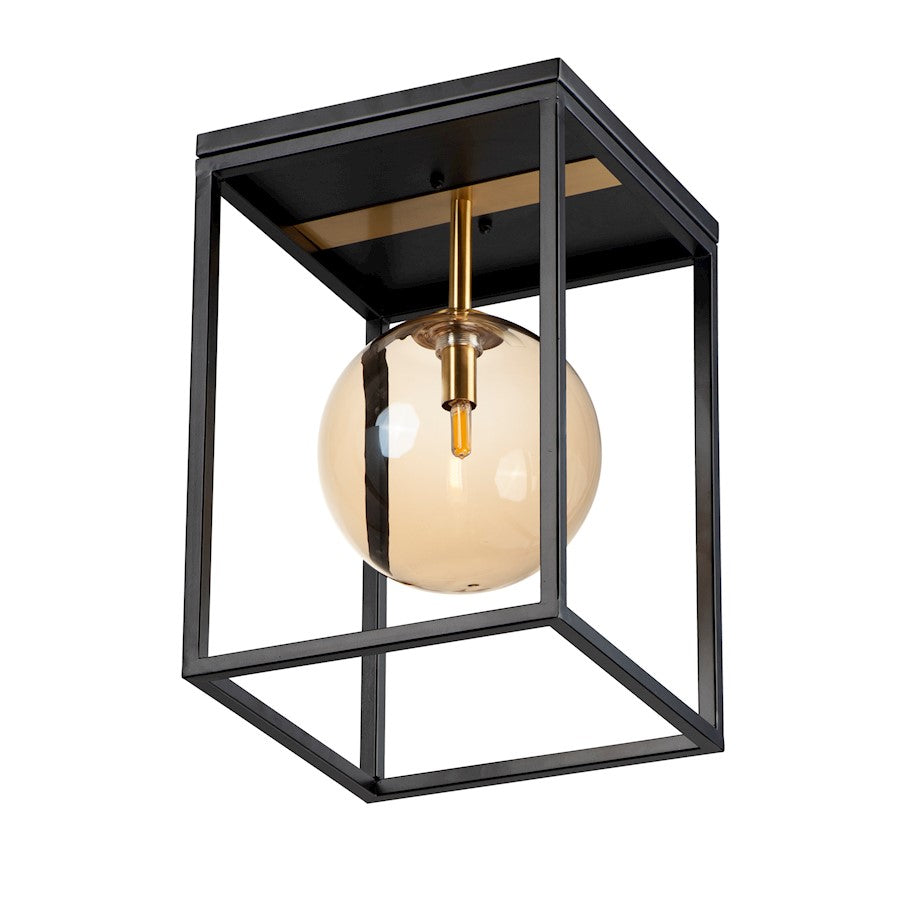 1 Light LED Flush Mount, BK
