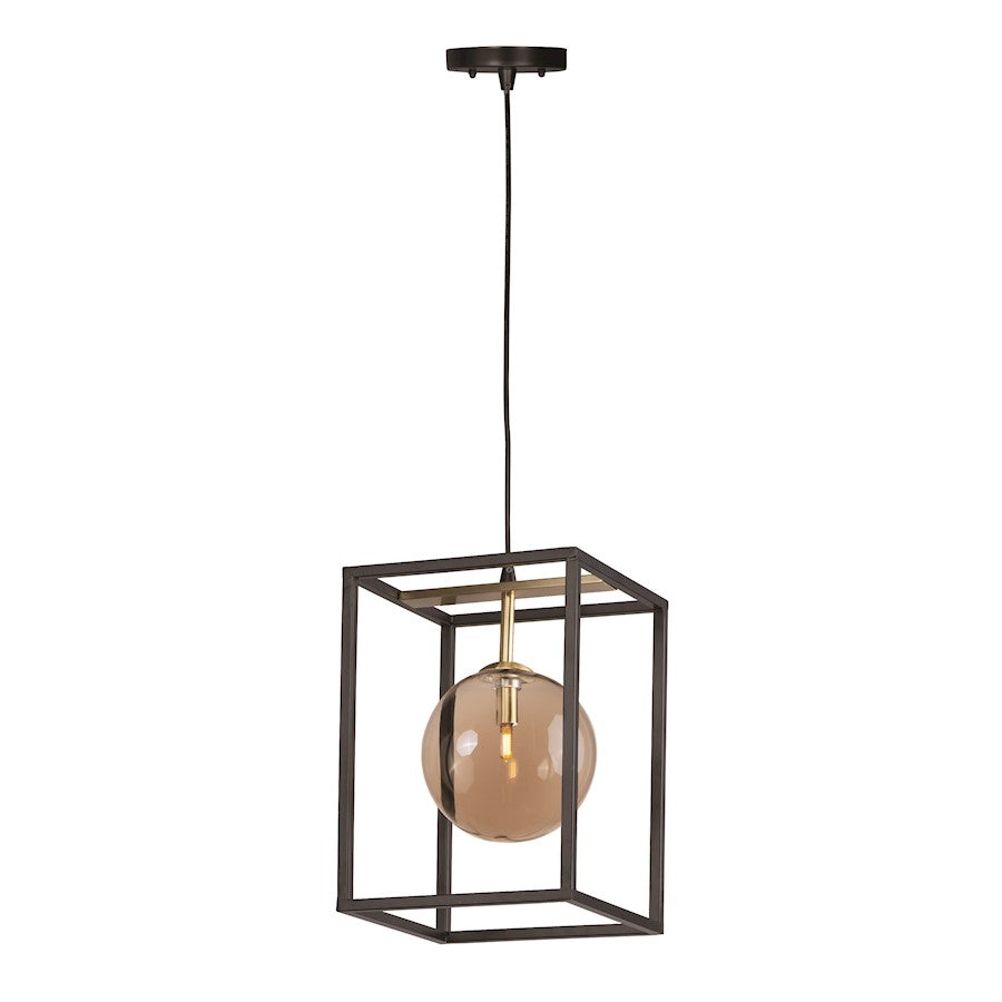 Maxim Lighting Fluid 1-Light 9" LED Pendant, BK/SBS/Champagne