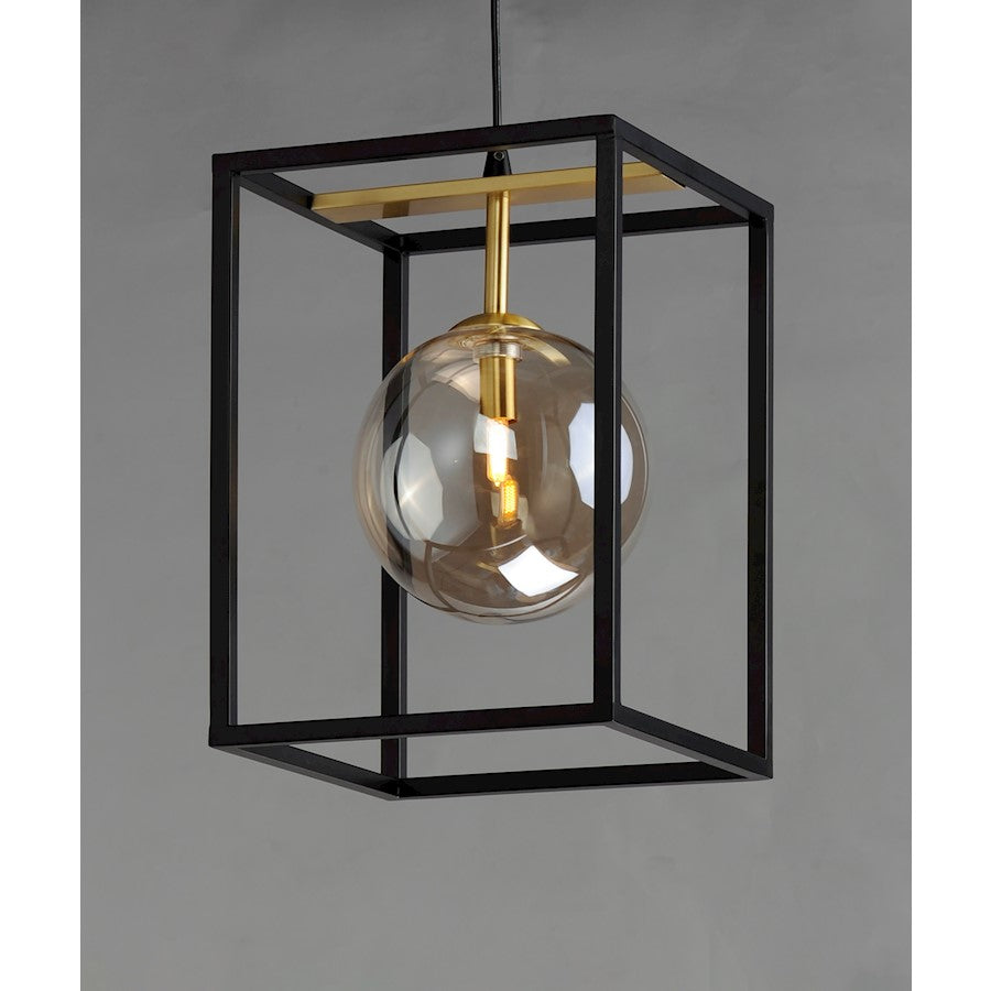 Maxim Lighting Fluid 1-Light 9" LED Pendant, BK/SBS/Champagne