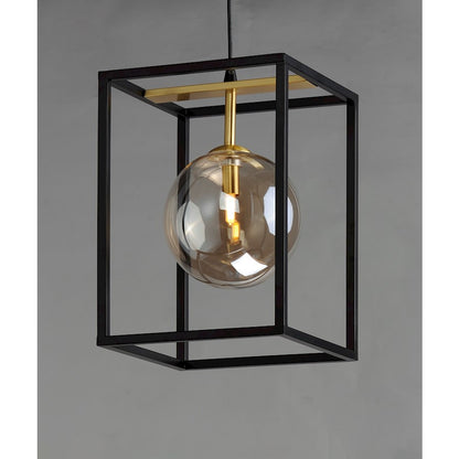Maxim Lighting Fluid 1-Light 9" LED Pendant, BK/SBS/Champagne