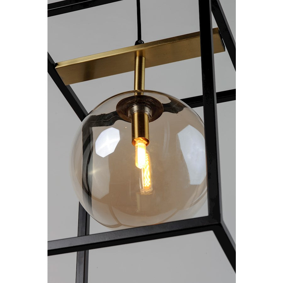 Maxim Lighting Fluid 1-Light 9" LED Pendant, BK/SBS/Champagne
