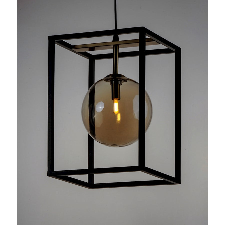 Maxim Lighting Fluid 1-Light 9" LED Pendant, BK/SBS/Champagne