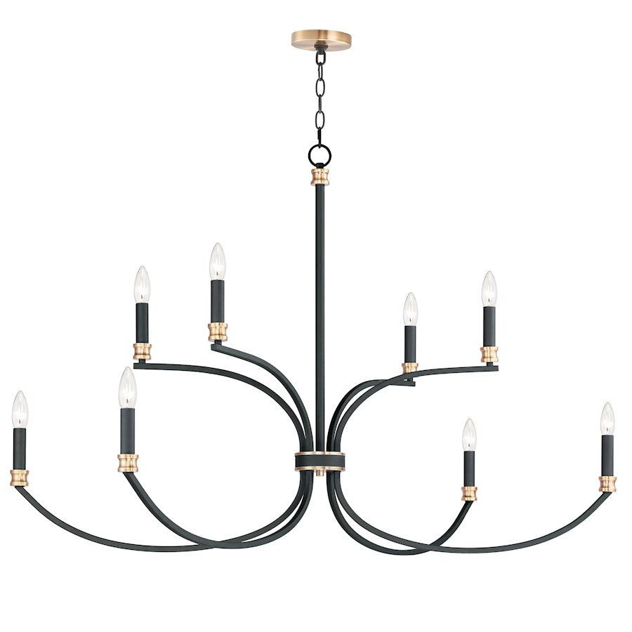 8 Light Multi-Tier Chandelier, Black