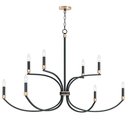 8 Light Multi-Tier Chandelier, Black