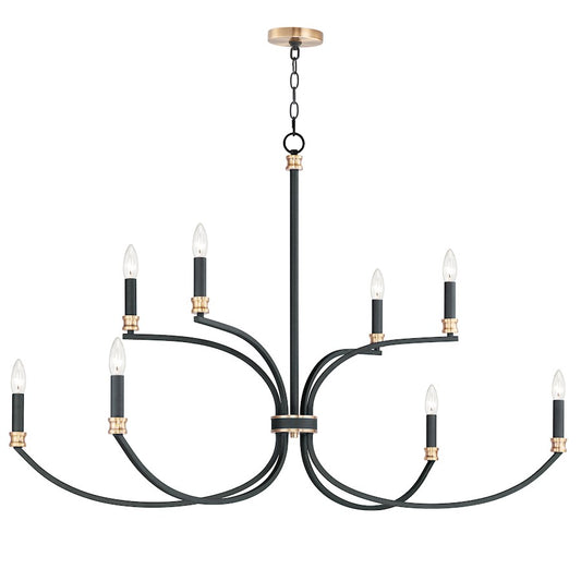 8 Light Multi-Tier Chandelier, Black