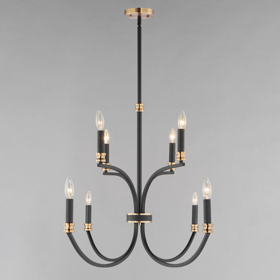 8 Light Multi-Tier Chandelier, Black