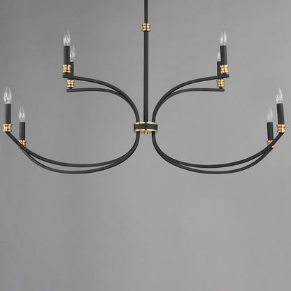 8 Light Multi-Tier Chandelier, Black