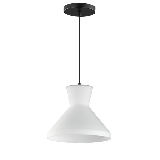 Maxim Lighting Sinch 10in 1-Light Pendant | Modern Matte Black and Satin White Glass | Kitchen Island & Dining Room | Model 11452SWBK