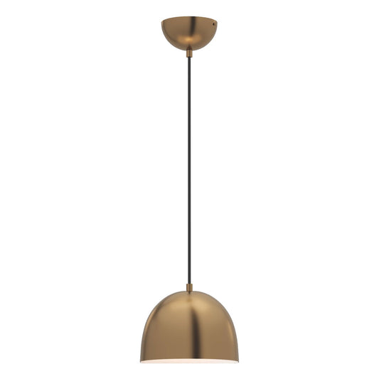 Maxim Lighting Tova 9in 1-Light Pendant | Modern Natural Aged Brass Steel | Kitchen Island & Dining Room | 9 x 7 in | Model 11482NAB