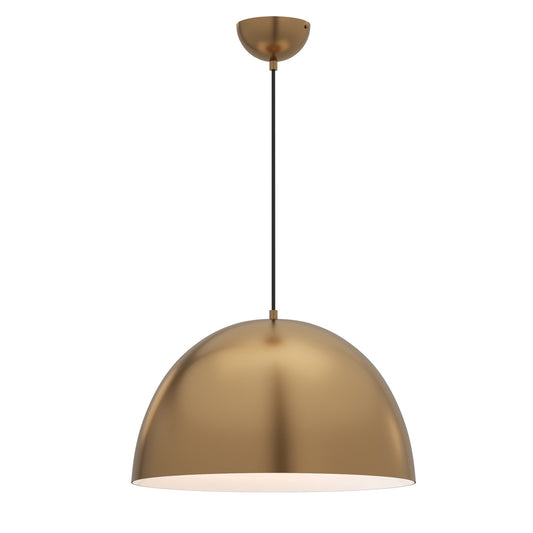 Maxim Lighting Tova 20in 1-Light Pendant | Modern Natural Aged Brass and Steel | Kitchen Island & Dining Room | 20 x 12 in | Model 11486NAB