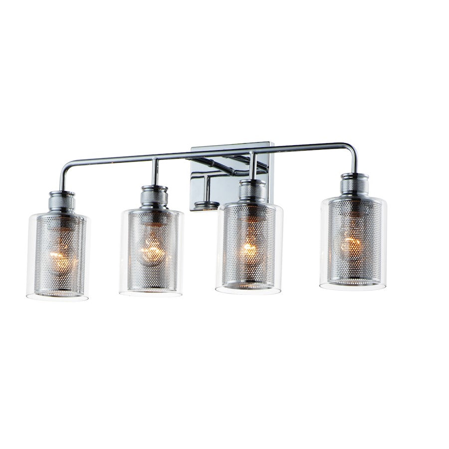 4-Light Bathroom Vanity Light, Polished Chrome
