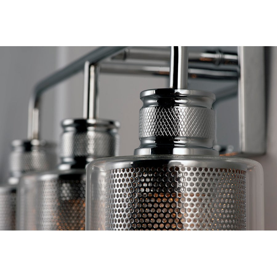 4-Light Bathroom Vanity Light, Polished Chrome