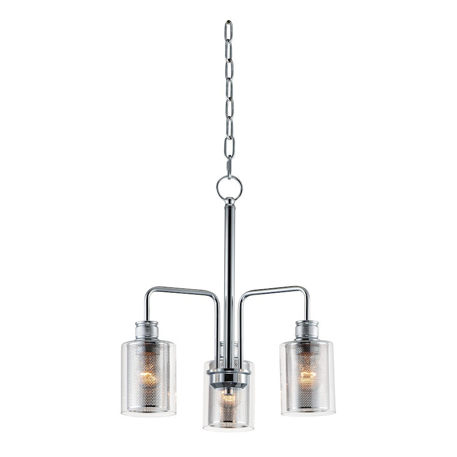 Maxim Lighting Filigree 3 Light Chandelier, Polished Chrome/Clear