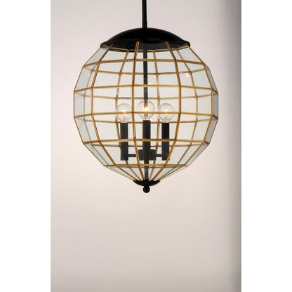 3 Light Pendant, Black