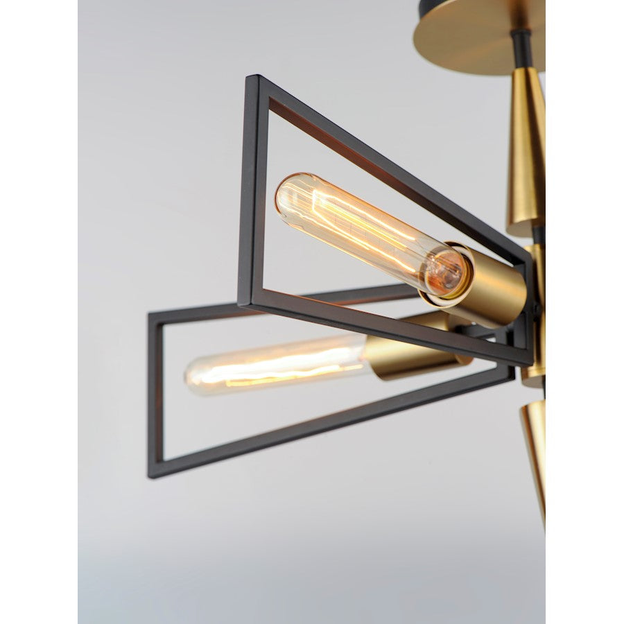 Maxim Lighting Wings 4-Light Flush Mount, Black/Satin Brass