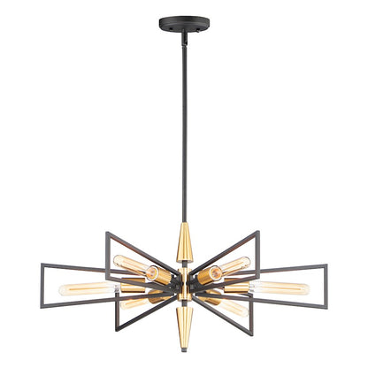 6 Light Chandelier, Black