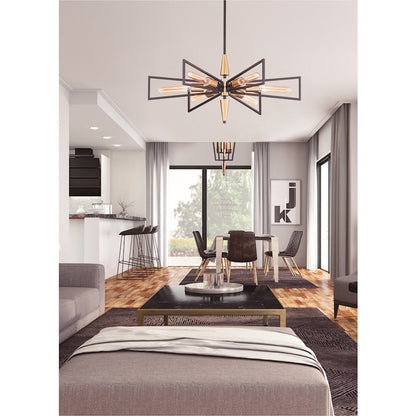 6 Light Chandelier, Black