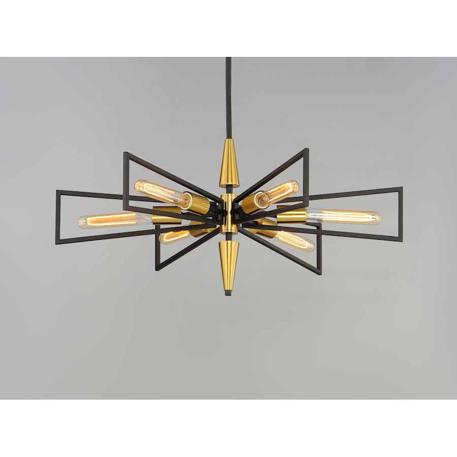6 Light Chandelier, Black