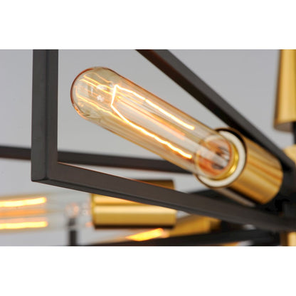 6 Light Chandelier, Black