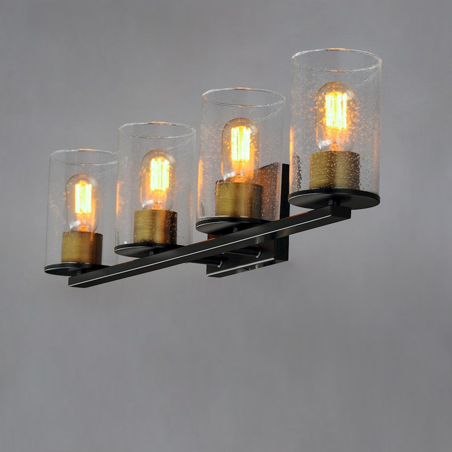 4 Light Bathroom Vanity Light, Brass