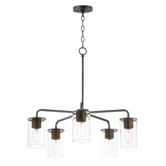 Maxim Lighting Sleek 5 Light Chandelier, Antique Brass / Black