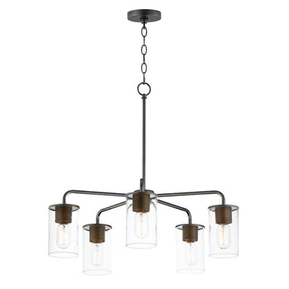 Maxim Lighting Sleek 5 Light Chandelier, Antique Brass / Black