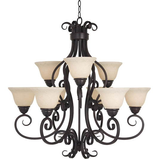 Maxim Lighting Manor 9-Light Chandelier Oil Rubbed Bronze