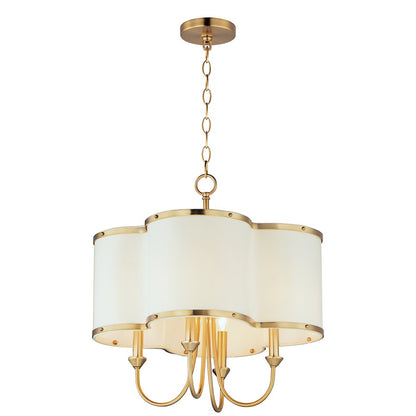 4-Light Chandelier, Satin Brass