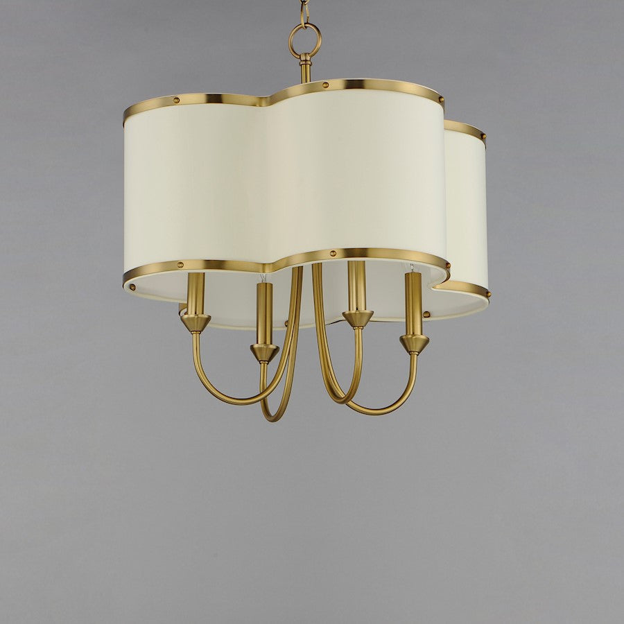 4-Light Chandelier, Satin Brass