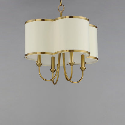 4-Light Chandelier, Satin Brass