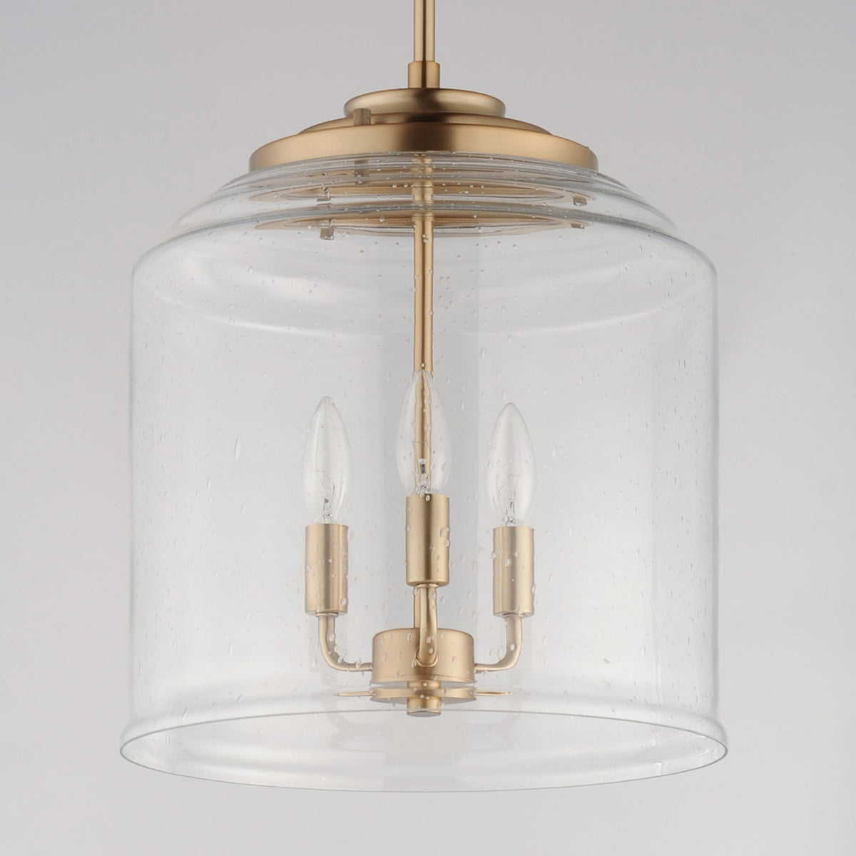 Maxim Acadia 14in 3-Light Multi-Light Pendant | Transitional Heritage Brass and Clear Seedy Glass | Kitchen Island | Model 12273CDHR