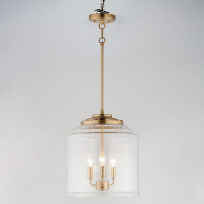 Maxim Acadia 14in 3-Light Multi-Light Pendant | Transitional Heritage Brass and Clear Seedy Glass | Kitchen Island | Model 12273CDHR