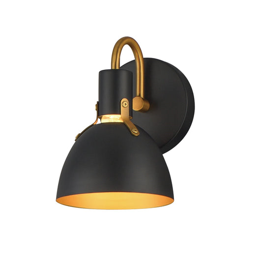 Maxim Lighting Dusk 1 Light 8.75" Bath Vanity, Black/Antique Brass
