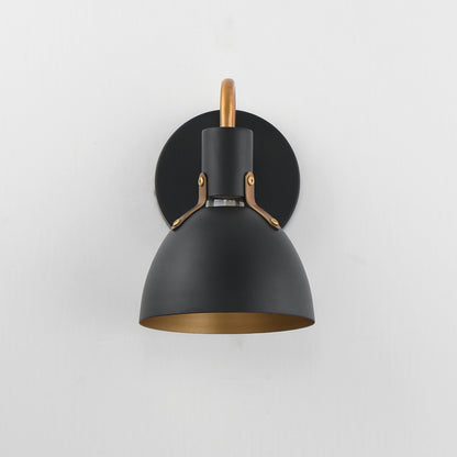 Maxim Lighting Dusk 1 Light 8.75" Bath Vanity, Black/Antique Brass