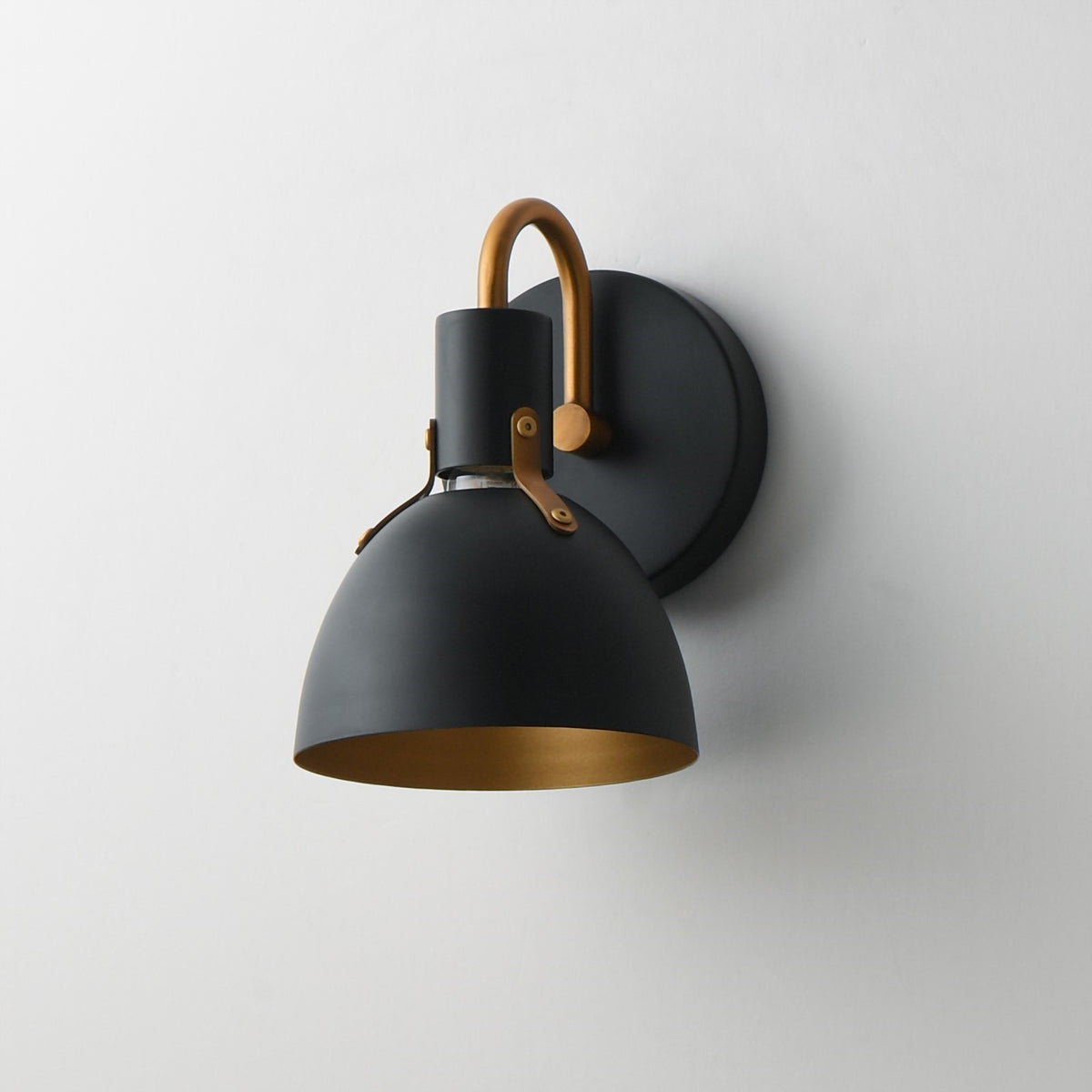 Maxim Lighting Dusk 1 Light 8.75" Bath Vanity, Black/Antique Brass