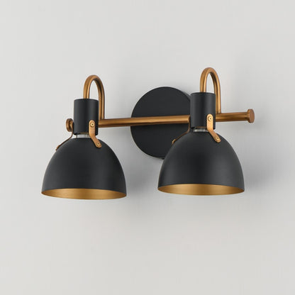 Maxim Lighting Dusk 2 Light 8.75" Bath Vanity, Black/Antique Brass