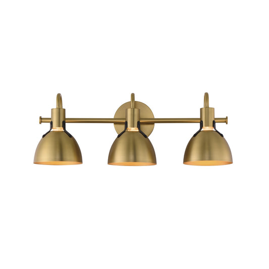 Maxim Lighting Dusk 3 Light 8.75" Bath Vanity, Satin Brass