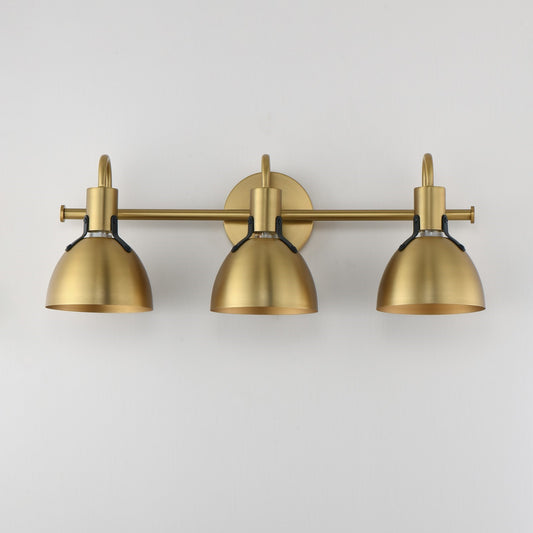 Maxim Lighting Dusk 3 Light 8.75" Bath Vanity, Satin Brass - 12343SBR