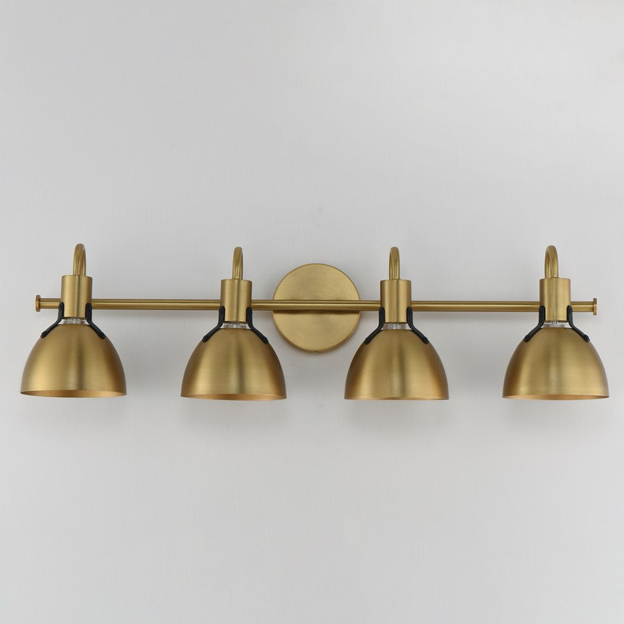 Maxim Lighting Dusk 4 Light 8.75" Bath Vanity, Satin Brass
