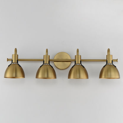 Maxim Lighting Dusk 4 Light 8.75" Bath Vanity, Satin Brass