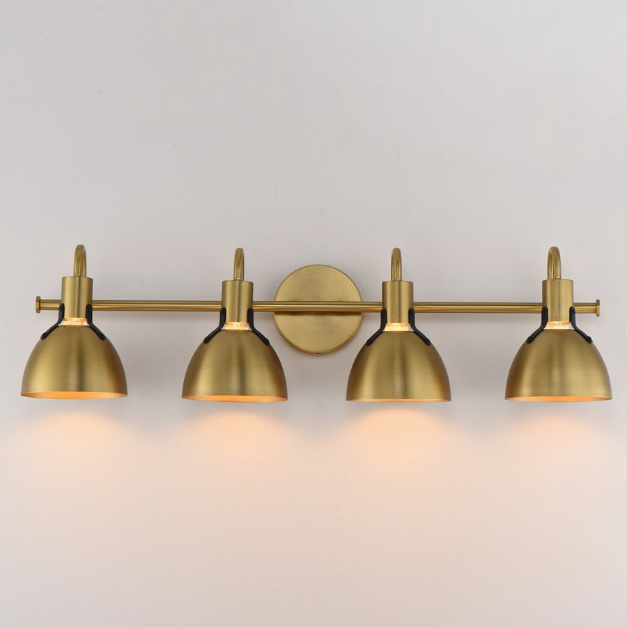 Maxim Lighting Dusk 4 Light 8.75" Bath Vanity, Satin Brass
