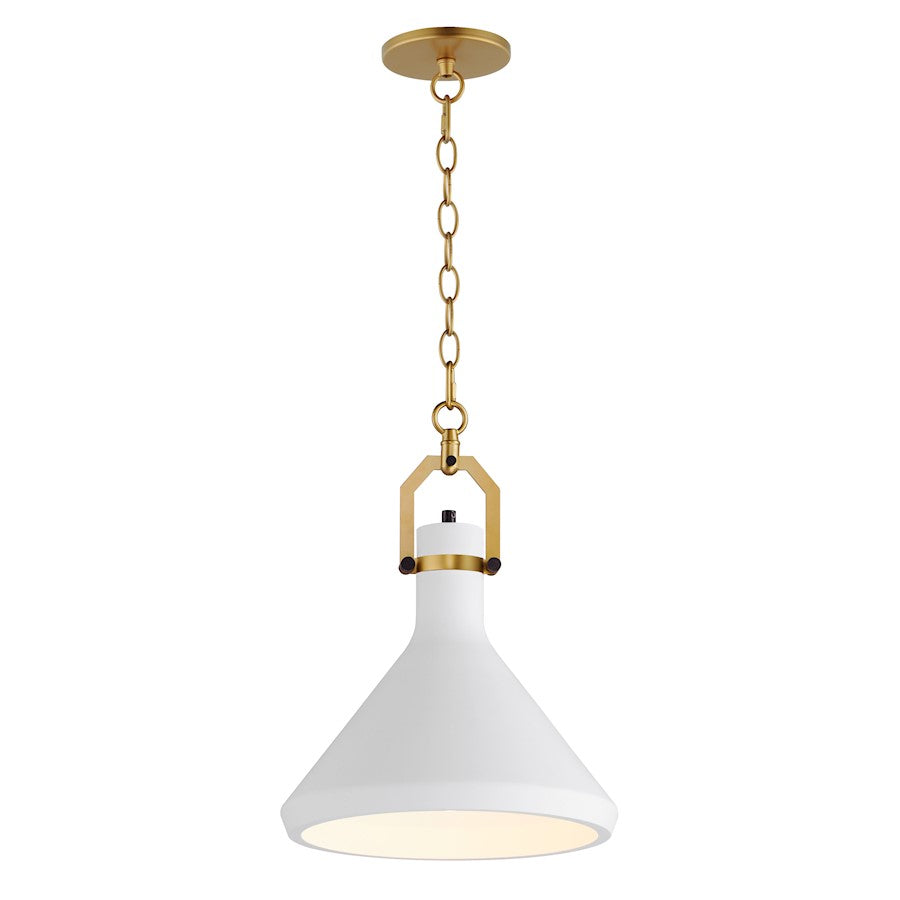 1 Light White Plaster Pendant