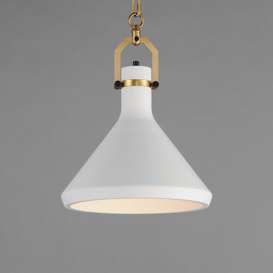 1 Light White Plaster Pendant